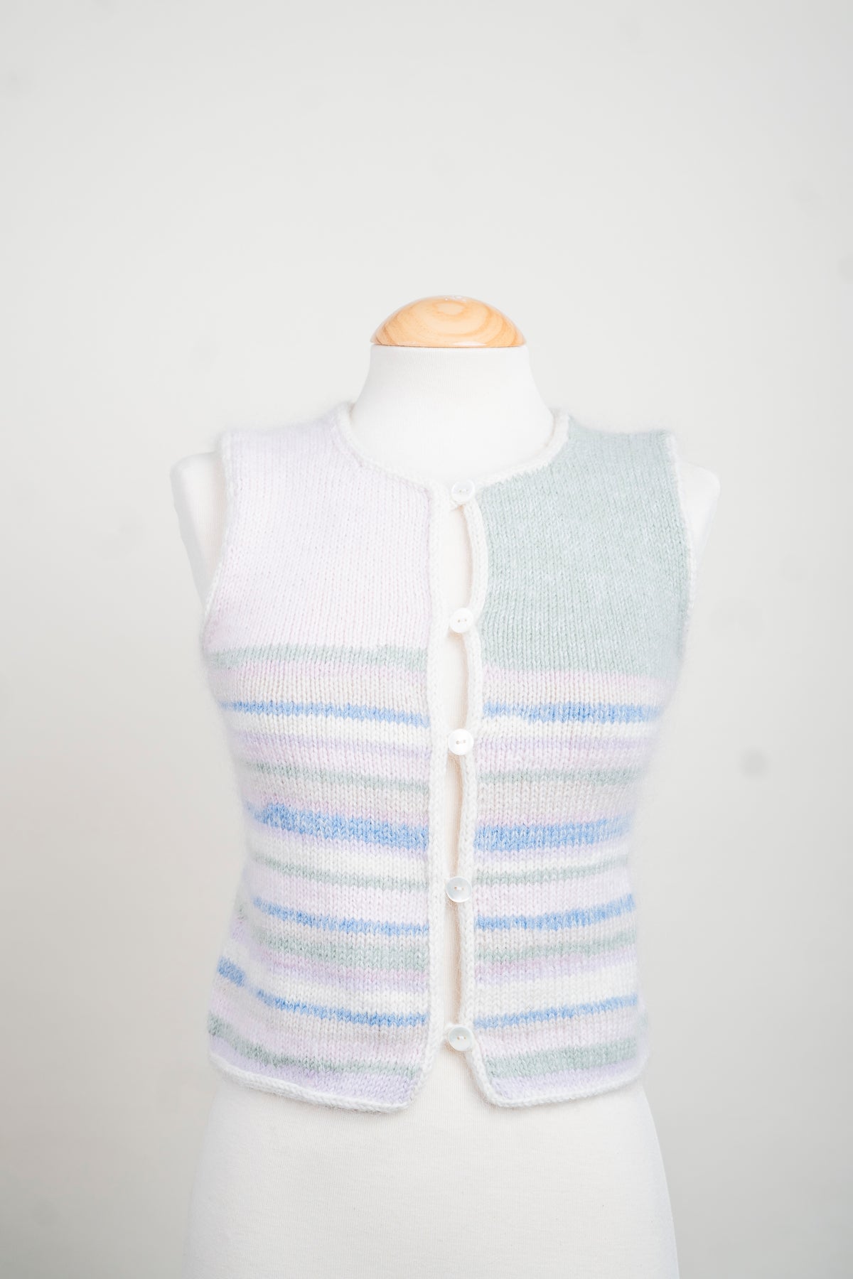 Stripped Button-Up Vest