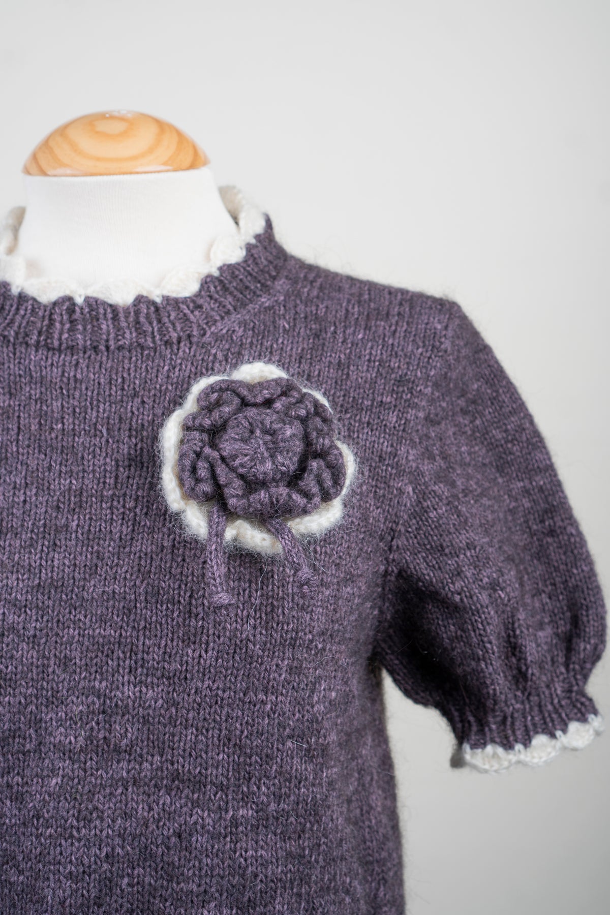 Rosette Short Sleeve Sweater